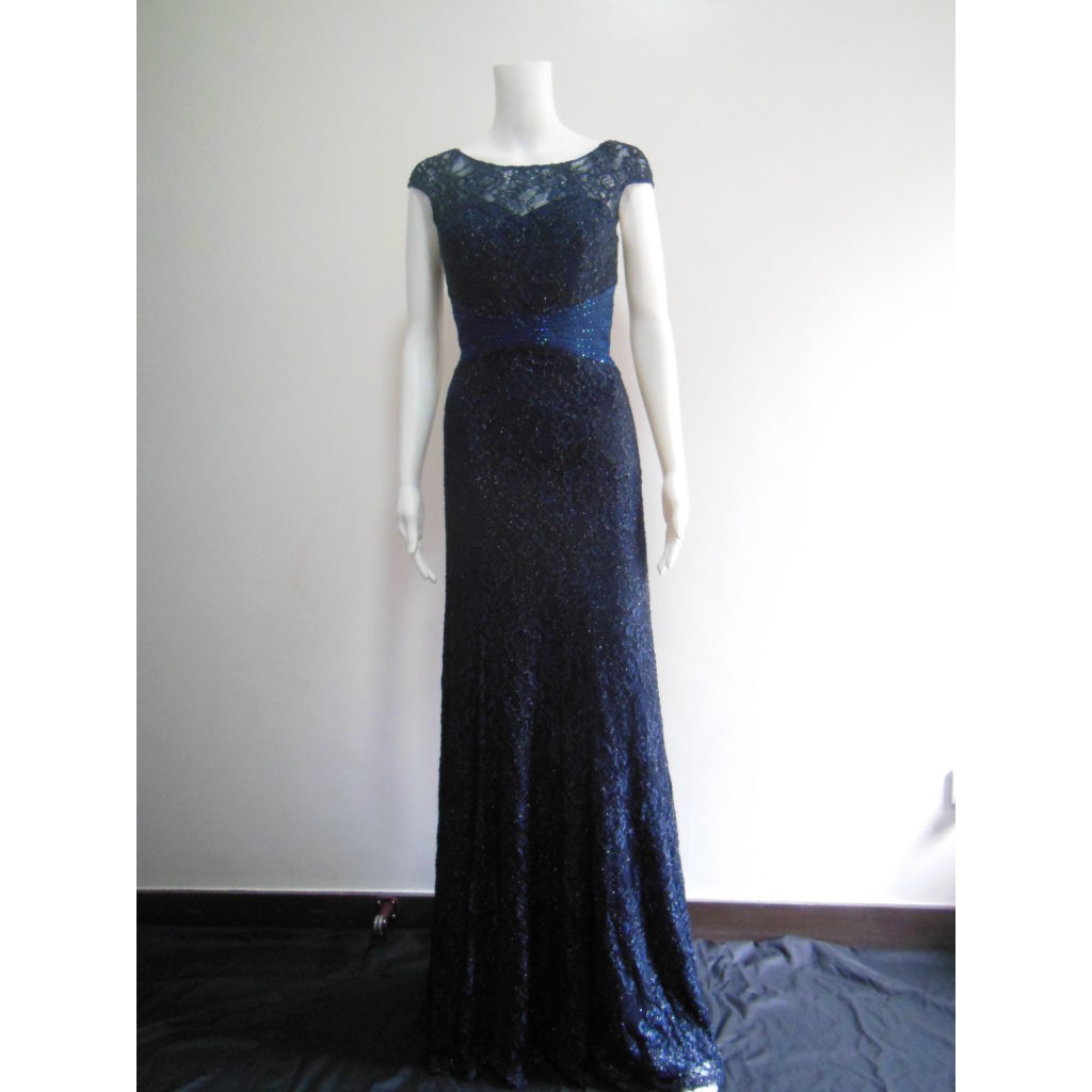 long gown navy blue
