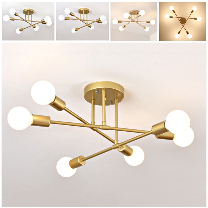 220v E27 6 8 Head Led Iron Living Room Ceiling Light Chandelier Pendant Lamp Living Room Lighting