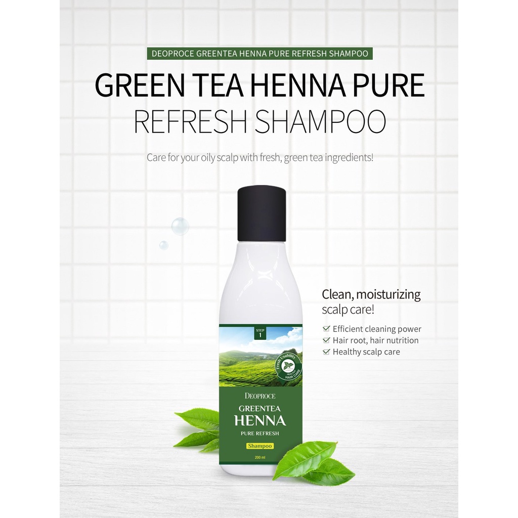 DEOPROCE Green Tea Henna Pure Refresh Shampoo Shopee Philippines
