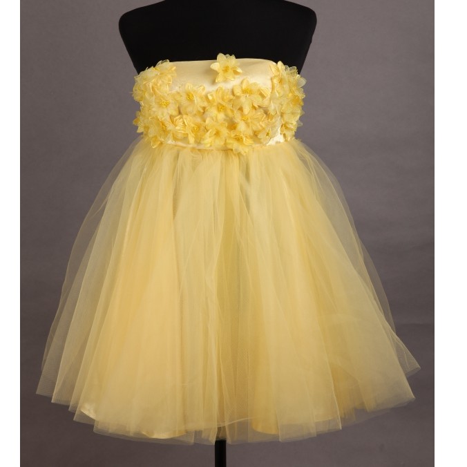 yellow cocktail dress tube