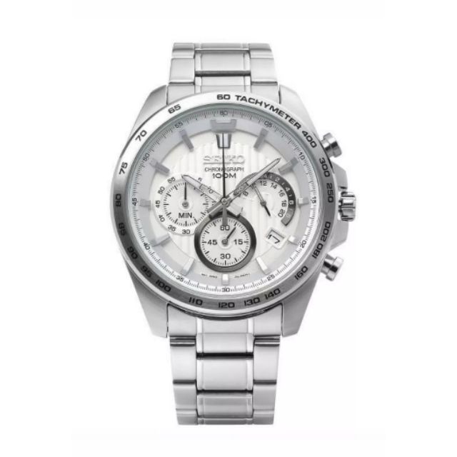 Seiko Watch Chronograph White Dial Silver Steel for Men | Shopee Philippines