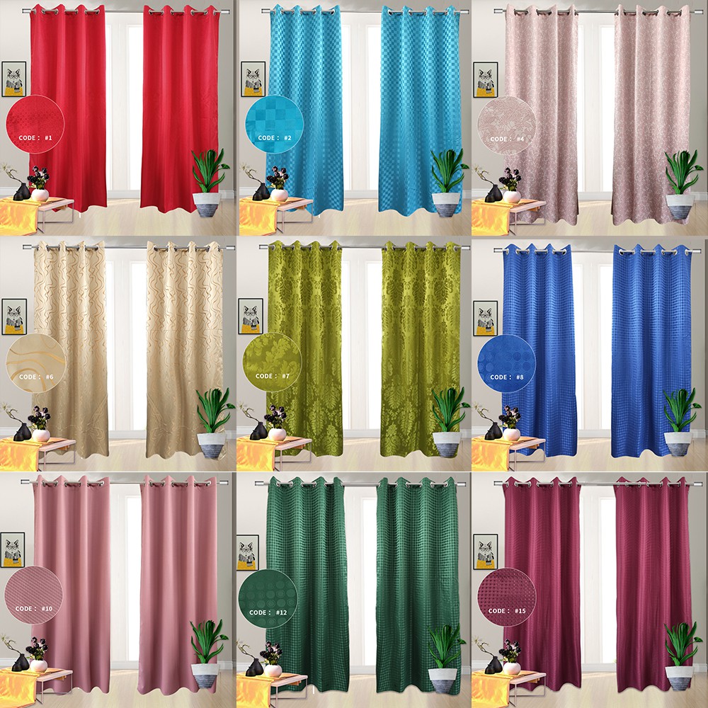 1PC Luxury Curtain 210x150 cm with 8 Ring Curtain New Kurtina Home
