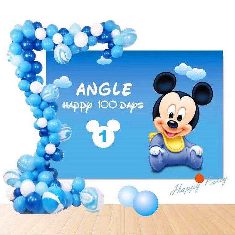 Disney Mickey Mouse Photography Backdrop Mickey 1st Birthday Background  Kids Boys Blue Decoration fo | Shopee Philippines