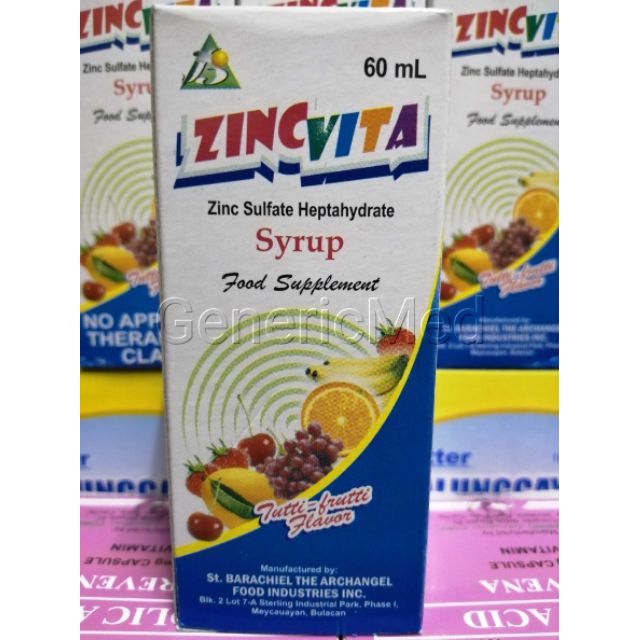 ZINC VITA Zinc Sulfate Syrup 60ml Shopee Philippines