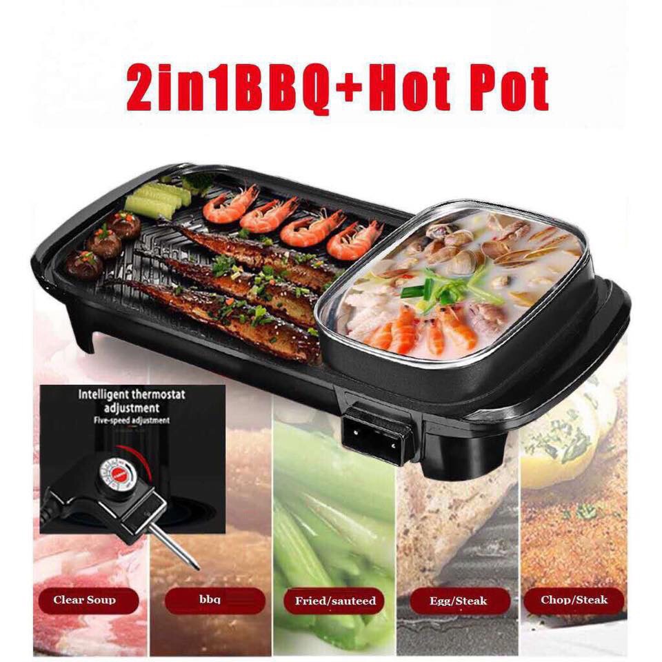 Korean Samgyupsal Cooking 2 IN 1 Electric BBQ Grill With ...