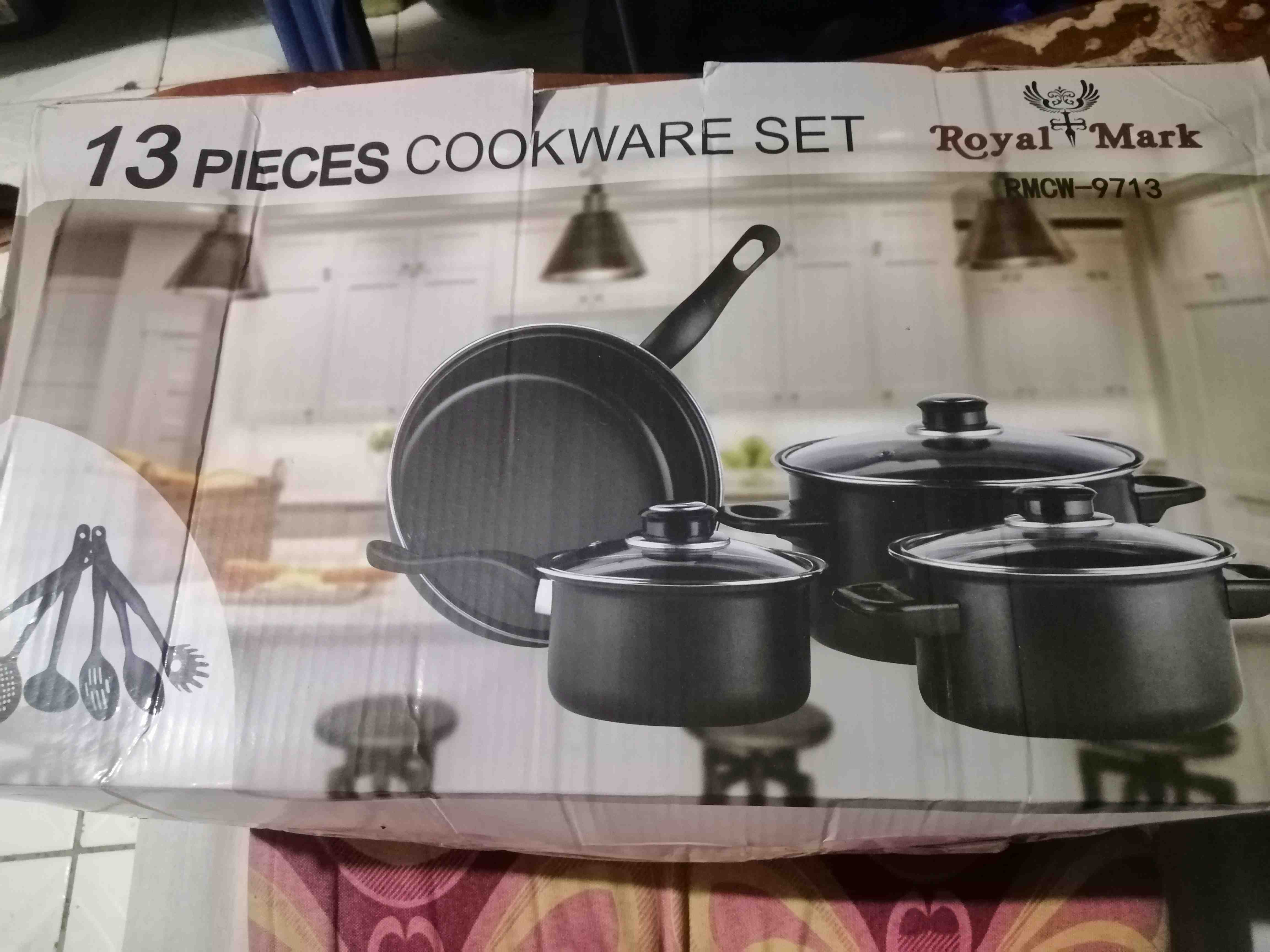 LS13Pcs Kitchenware Cookware Set NonStick/Soup Pot/Fry Pan Shopee