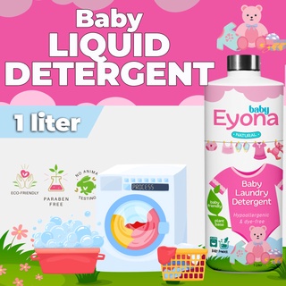 Eyona 1 Liter Baby Laundry Detergent Liquid, Hypoallergenic, Dye-free, Paraben Free, Phosphate Free