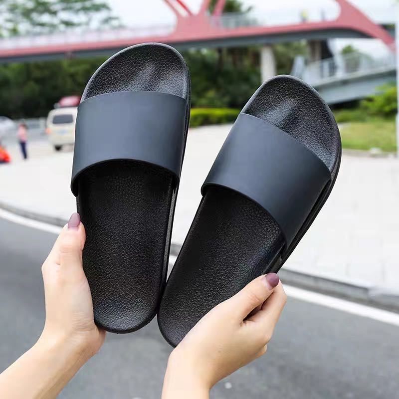 JEIKY Couple's 1pc Classic Rubber Plain Black Sandals Comfort Slippers #SM198 (ADD ONE SIZE) #8