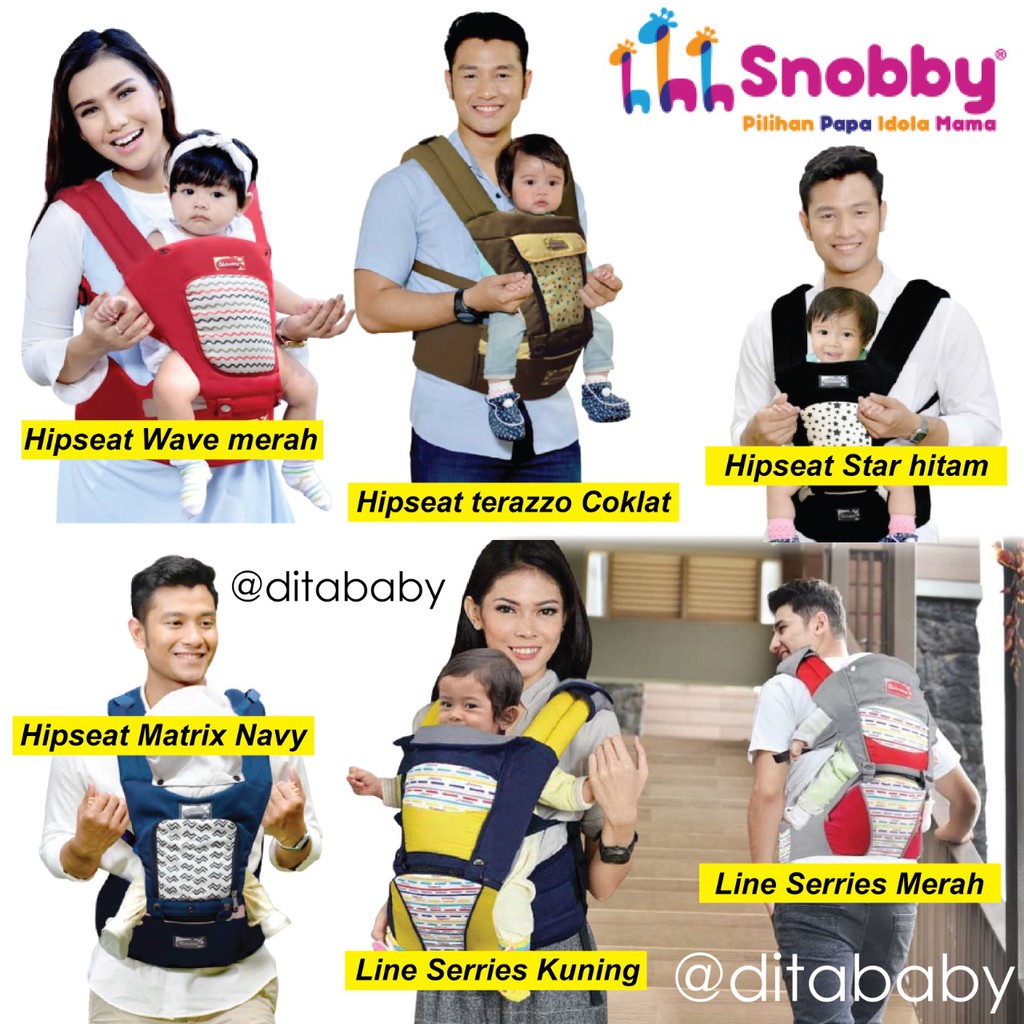 READY BANDUNG SNOBBY BABY CARRIER HIPSEAT CARRIER FRONT CARRIER KANGAROO CARRIER 6 POSITION BABY CARRIER snobby line series Hipseat carrier snooby front carrier — view 2