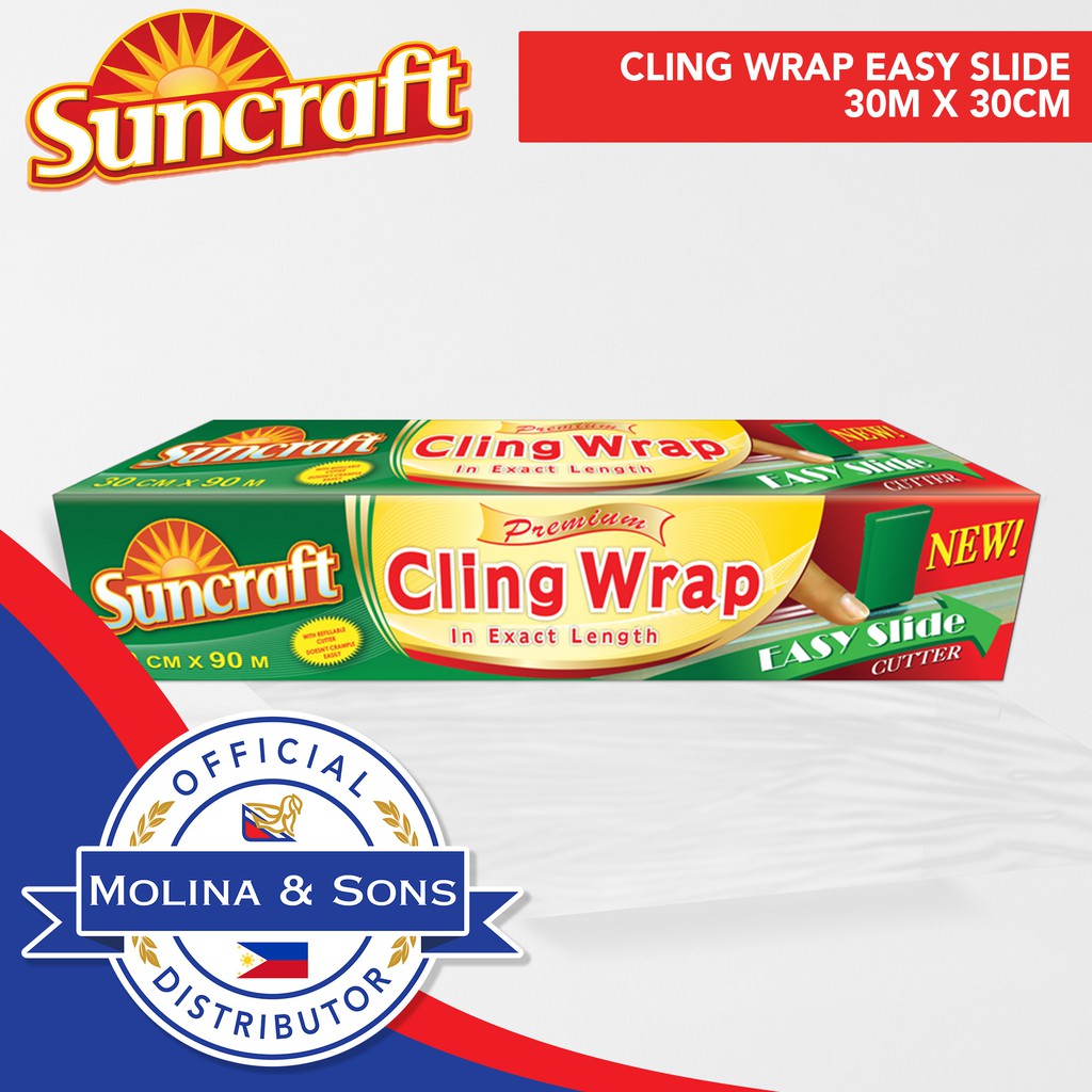 cling wrap with slide cutter