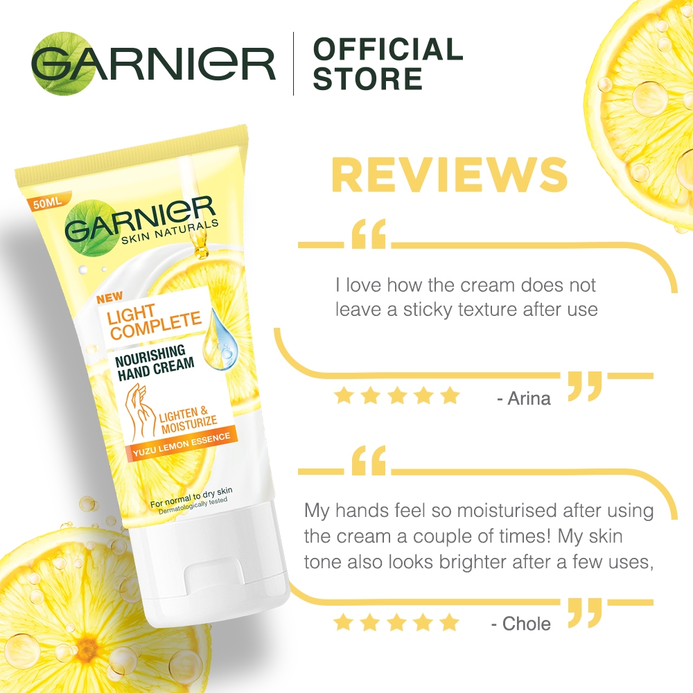 garnier light comp hand cream