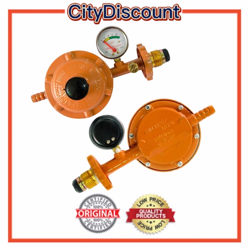 COD LPG Regular Anti ExplodeOriginal Lpg Gas Regulator With Gauge Automatic Shut Off Safety