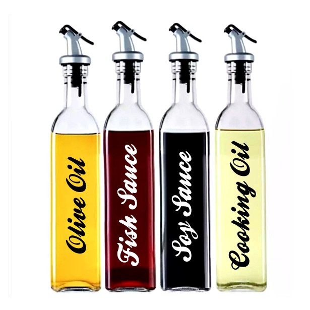 CUSTOMIZABLE LABELS FOR SAUCE AND OIL BOTTLES (SOY SAUCE, COOKING OIL etc.) BOTTLE NOT INCLUDED