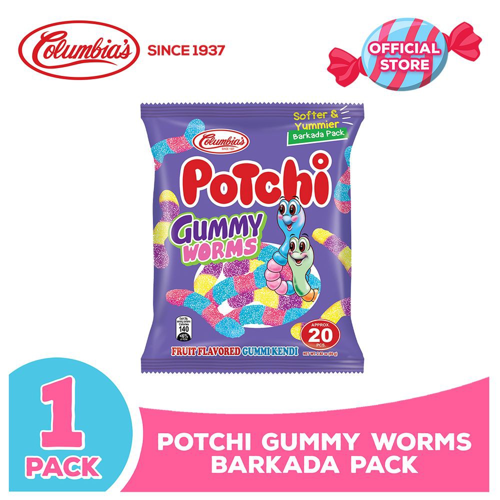 Columbia Candies: Potchi Worms Gummy CandyBarkada Pack | Shopee Philippines