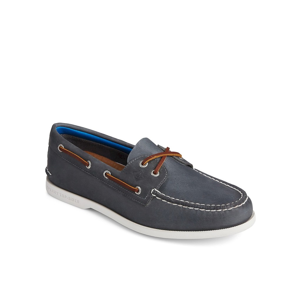 Sperry Men's Authentic Original 2-Eye Plushwave Boat Shoes (Navy ...