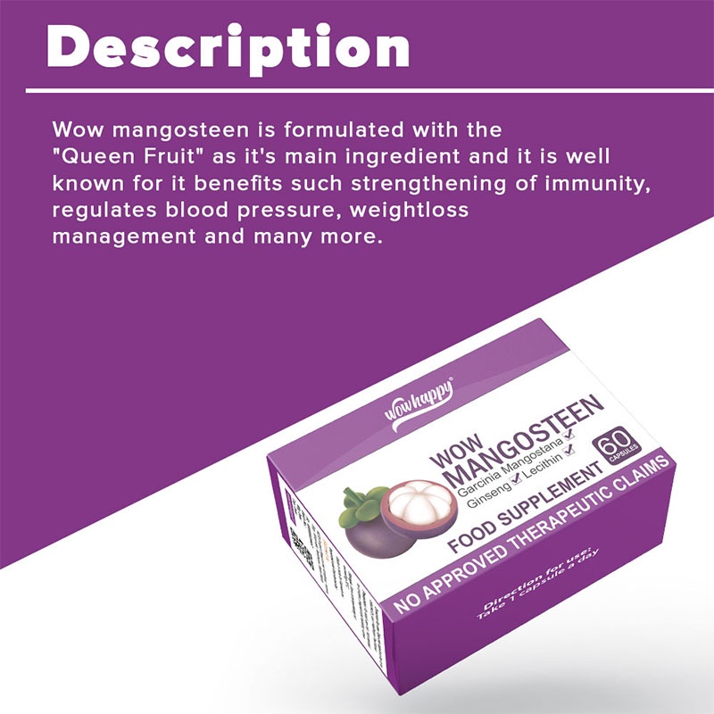 Wowhappy Wow Mangosteen Xanthone 500mg - 60 Capsules（hot） #4