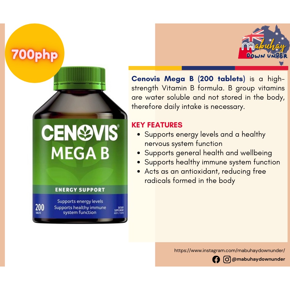 Cenovis Mega B (200 Tablets) | Shopee Philippines