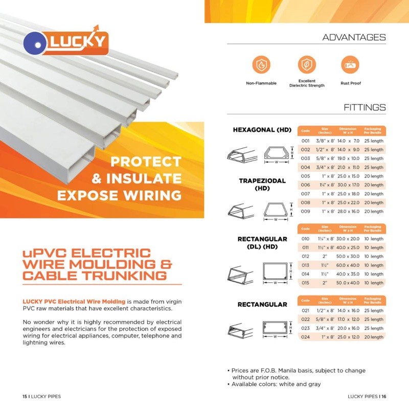 uPVC Electric Wire Moulding and Cable Trunking Shopee Philippines