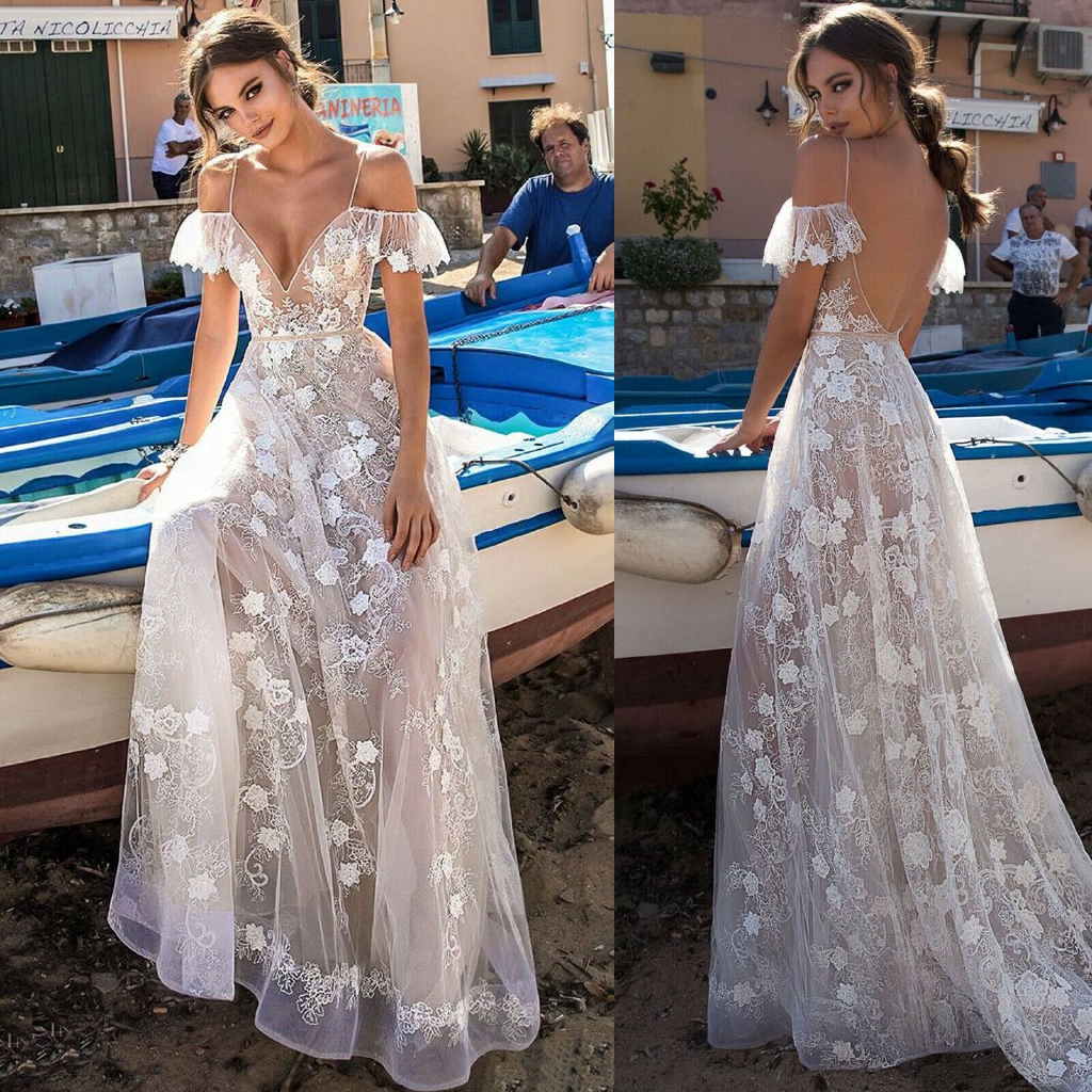 Women Sexy V Neck Maxi Dress Wedding 