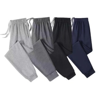 Unisex Plain Cotton Jogger Pants with zipper