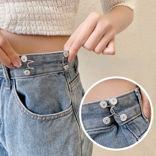 Simple Metal Jeans Button Adjustable Button Up Denim Jeans Pants Daisy Flower Design White Color Fastener Hook