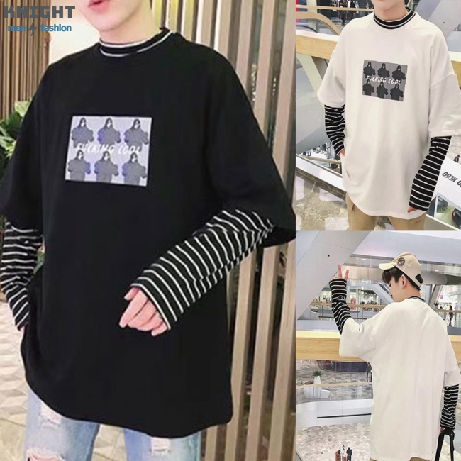 men's sweater with fake collar