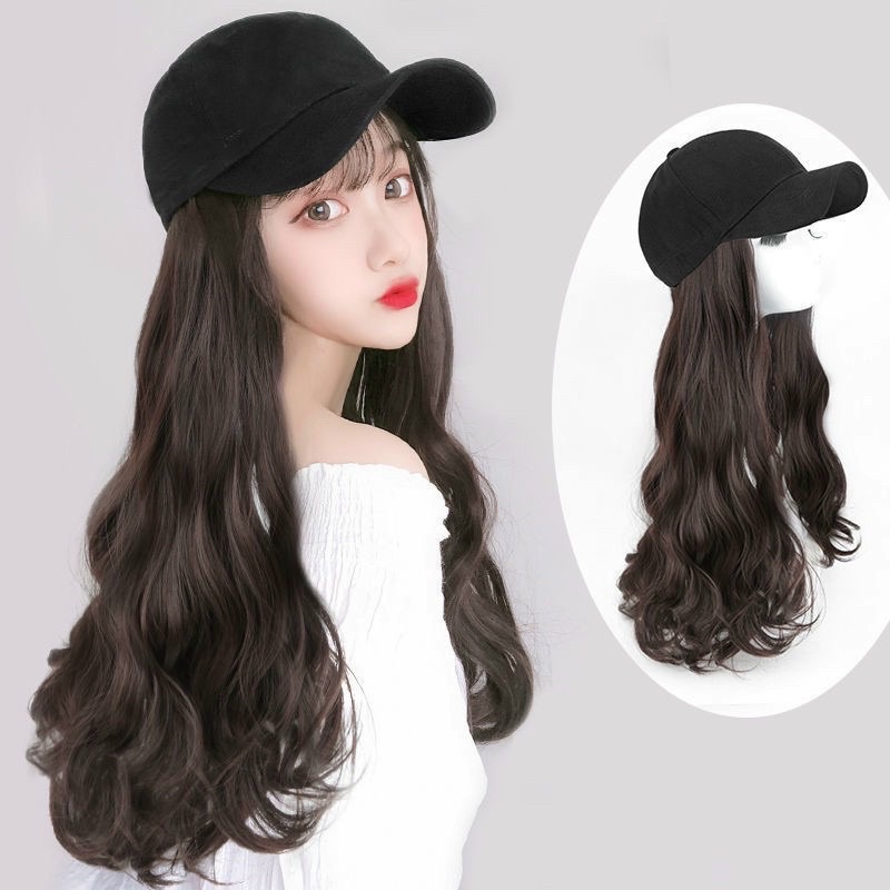 Hot hit Korean long wavy wig cap