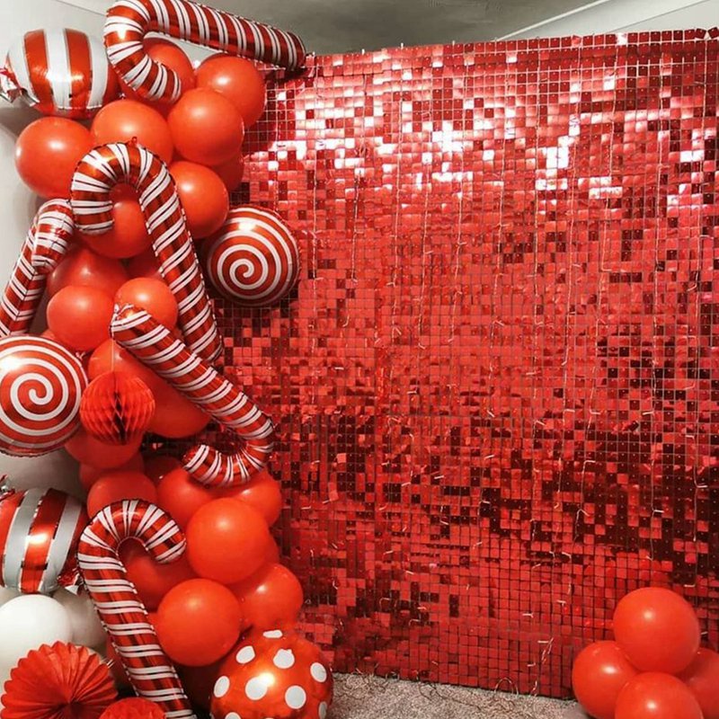 ✓2Pcs/ Party Backdrop Decoration Metallic Square Foil Fringe Curtain Photo  Booth Props For Birthday | Shopee Philippines