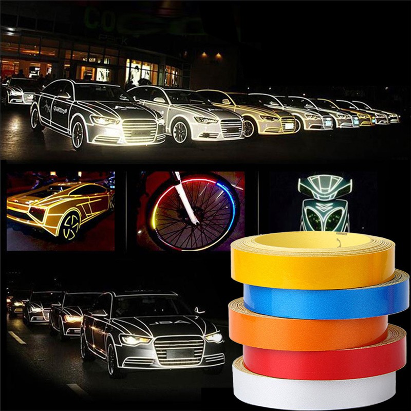 5Mx1CM Car Styling Reflective Warning Strip Tape Vehicle Body Decor Stickers DIY 