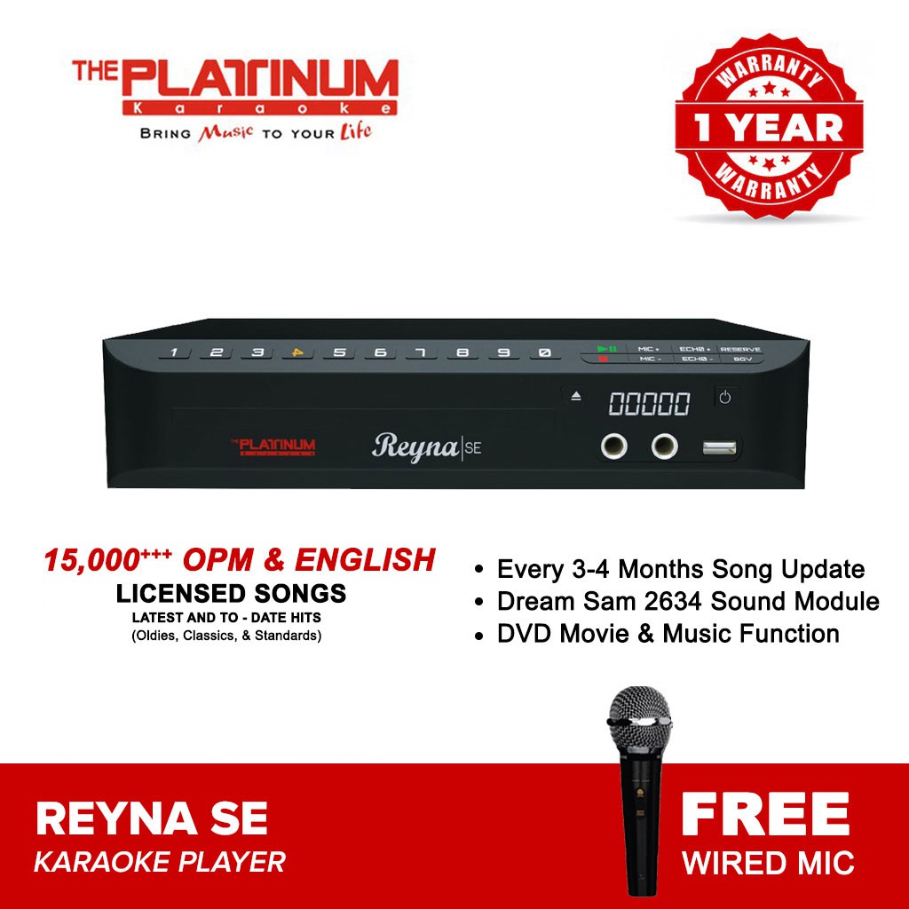 The Platinum Reyna SE Professional Karaoke Player With 17,000+ songs