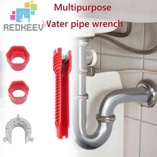 Redkeev 2 Types Multifunction Water Heater Faucet Sink Wrench Anti-Slip Plumbing Flume Repairing Spanner /Double Head #5
