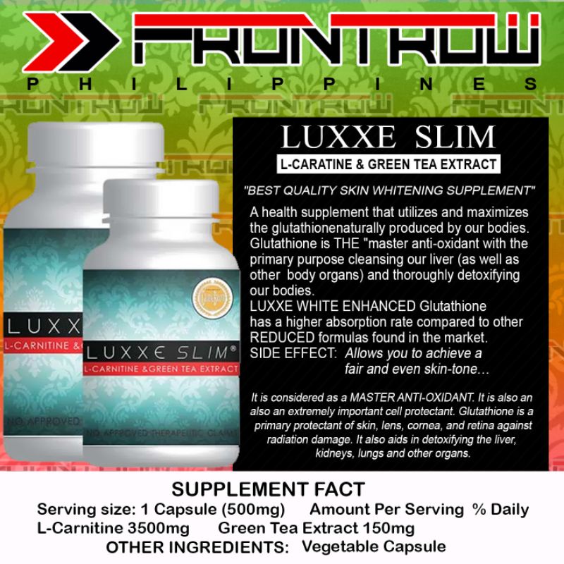 LUXXE SLIM LCarnitine and Green Tea Extract (60capsules) Shopee