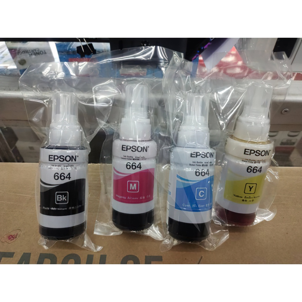 Epson Genuine 664 T664 Ink Bottle 70ml Bcym 4 Colors For L120l360l121l310l405l1300130110 0039