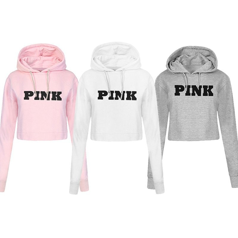 pink sweatshirt crop top