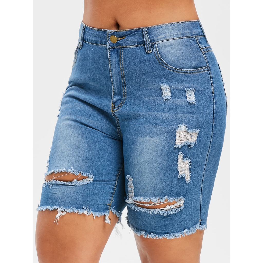 women's plus size bermuda jean shorts