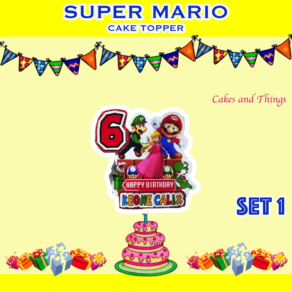 Super Mario Cake Topper 6 X 8 Inches Shopee Philippines