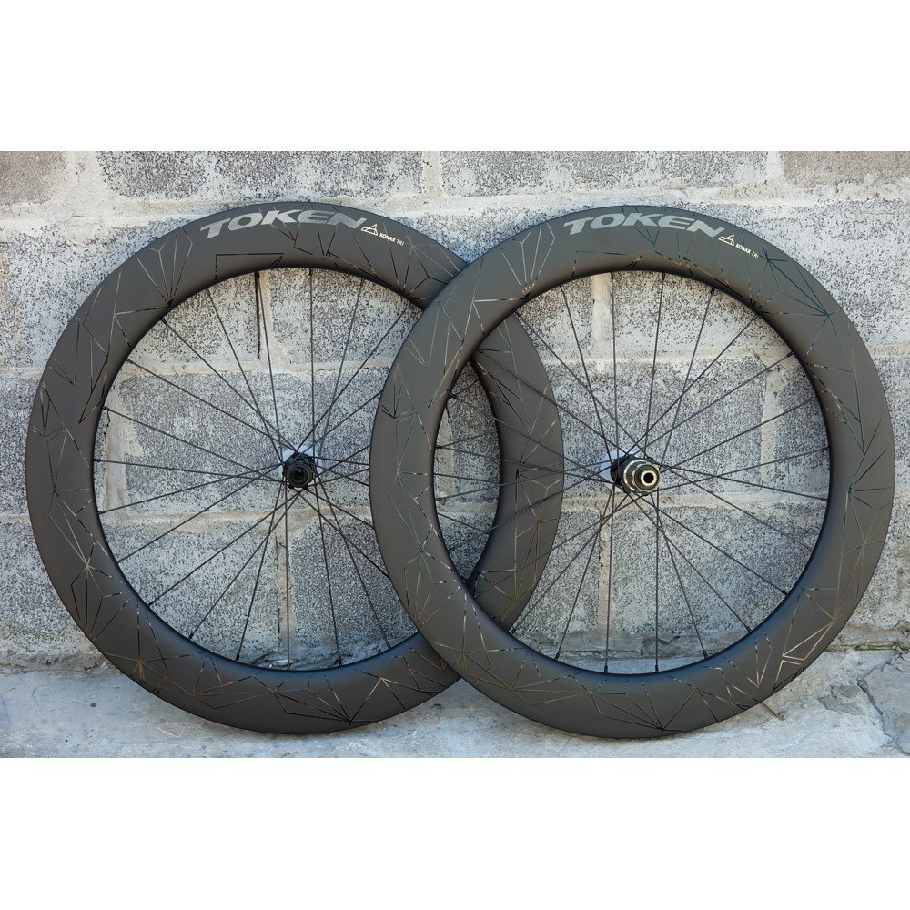 Token Konax Tri disk wheels, Carbon Tri diskbrake wheels, Road bike