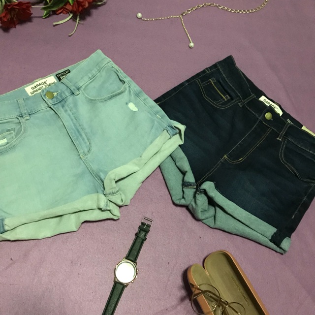 garage denim shorts