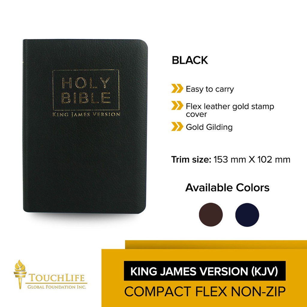 TouchLife KJV Bible Compact Flex with and without Zip (Black) | Shopee ...