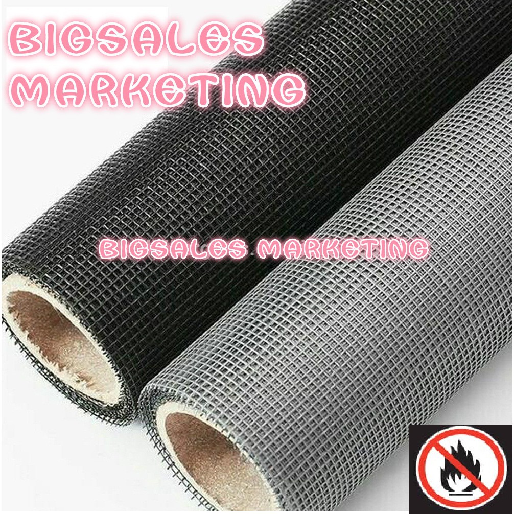 1 Meter Fiberglass Netting Insect Screen Mosquito Net Fiber Net Mosquito Mesh (Black) Shopee