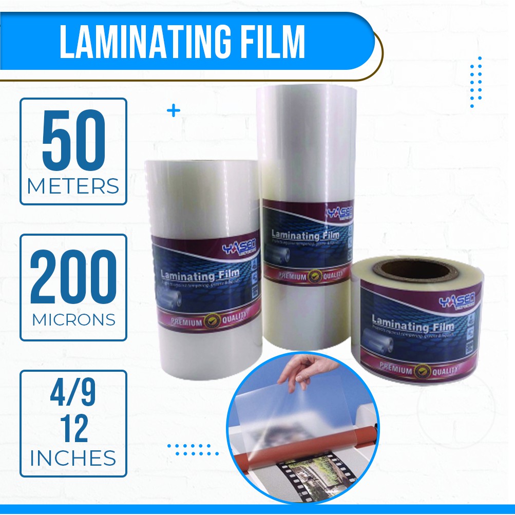 Laminating Film Roll 50 meters 200 microns Yasen 4 inches 9 inches