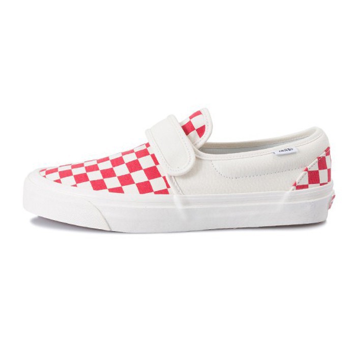 slip on vans red checkerboard