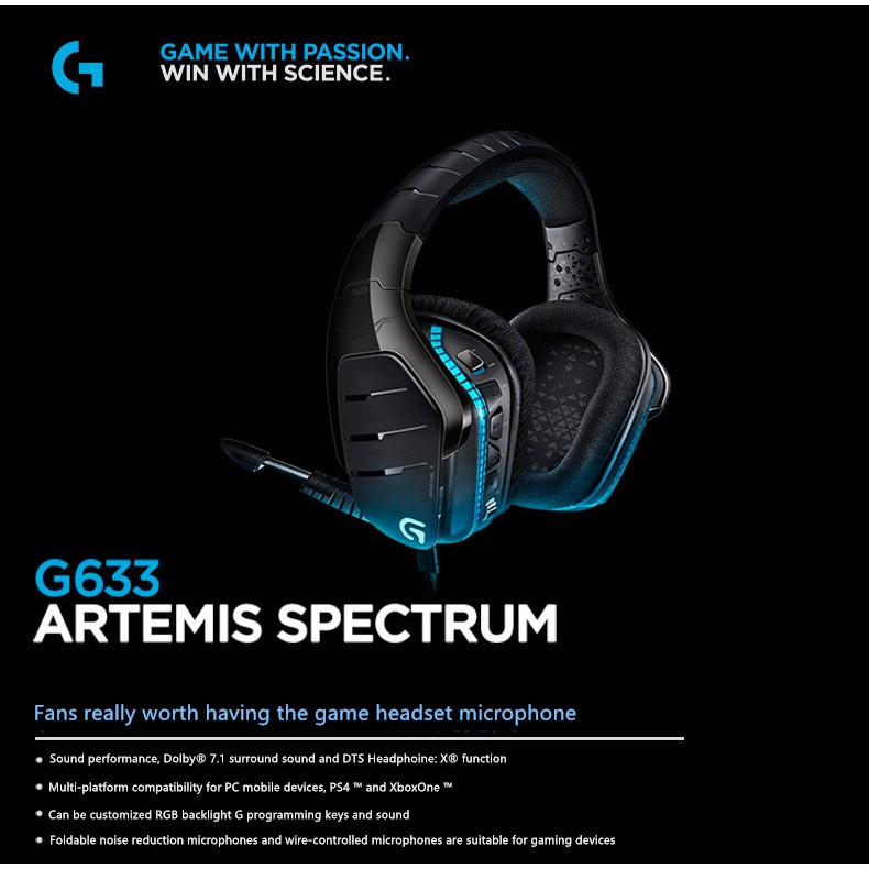 Logitech G633 Artemis Rgb Surround Sound Spectrum 7 1 Sets Of Multi Platform Headphones Shopee Philippines