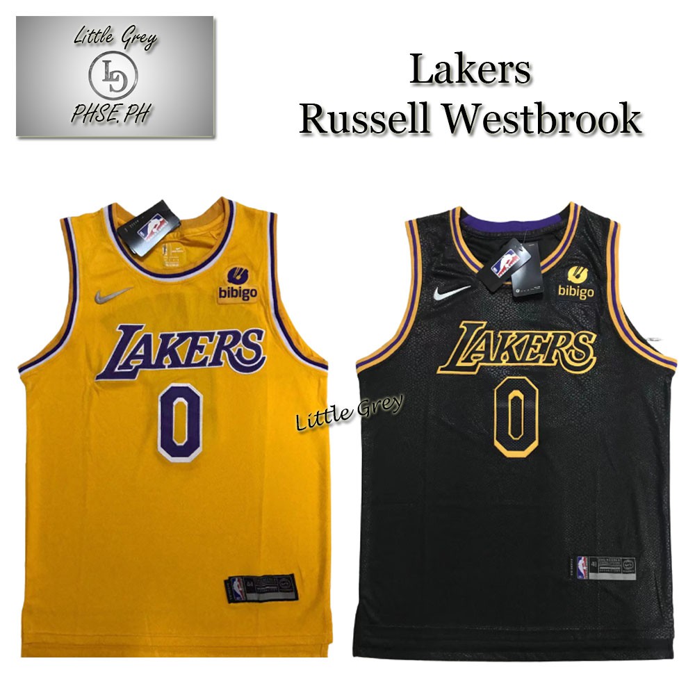 Los Angeles Lakers 0 Russell Westbrook Bibigo Logo Basketball Jersey