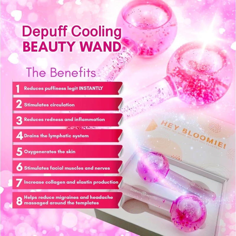 Depuff Cooling Beauty wand face roller shaper by Bloom Habits Shopee