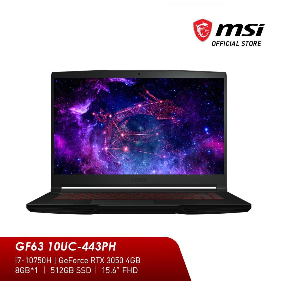 MSI GF63 Thin 10UC 443PH Gaming Laptop i7 10750H RTX 3050 8GB 