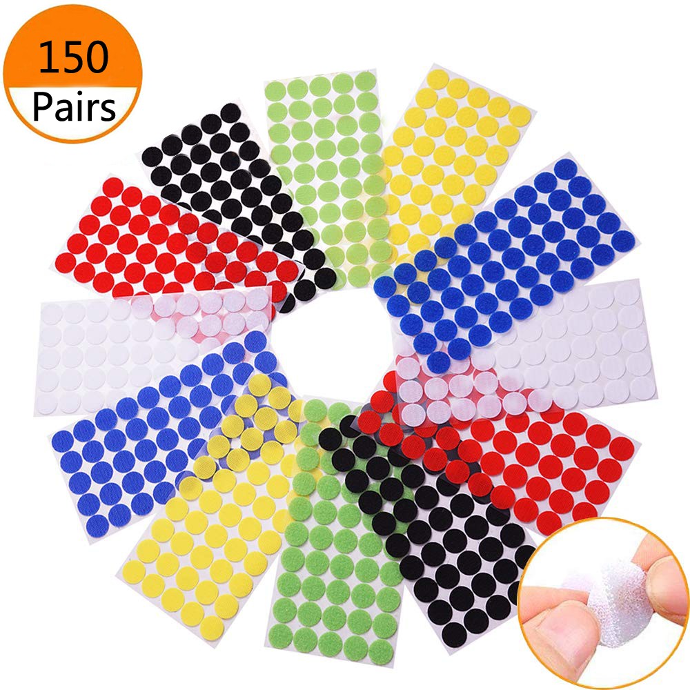 Velcro Dots 150 pairs 2cm Hook Loop Self Adhesive Fastener Coins Sticky
