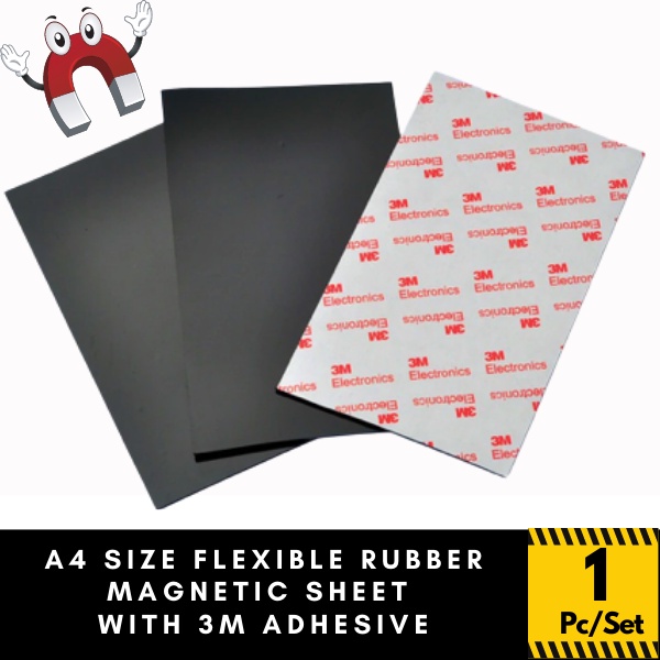 1 Piece Flexible Rubber Sheet with Adhesive, A4 Size x 0.5mm