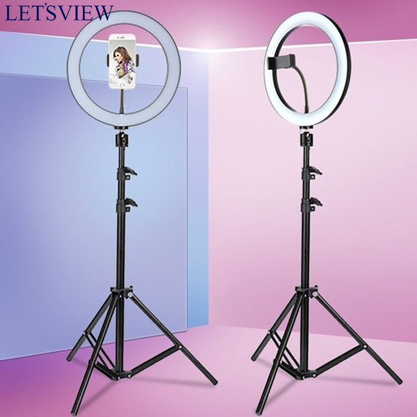 Letsview RK25 27CM LED Selfie Ring Light With 210cm Tripod Stand Selfie