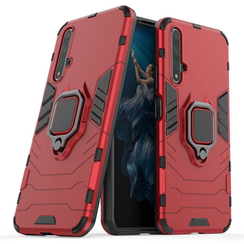 KANVOOS Cover per Huawei Nova 5T, Cover a Libro Portafoglio in Pelle PU [Porta Carte] [Magnetica], Antiurto Flip Case Custodia per Huawei Nova 5T / Honor 20 (Rosso